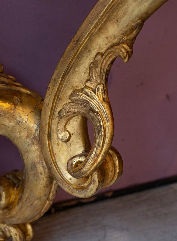 Console En Bois Doré D’époque Louis XV