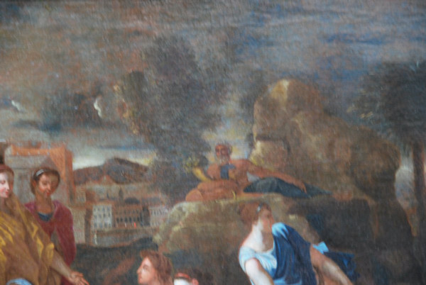 Oil on canvas MoÏse Sauvé Des Eaux , Poussin workshop , 17th century school