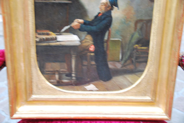 Huile Le Clerc De Notaire, Travail Du XIXe siècle