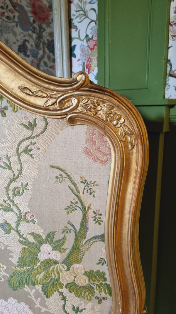 écran à Châssis Coulissant D’époque Louis XV En Bois Doré.