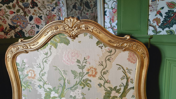 écran à Châssis Coulissant D’époque Louis XV En Bois Doré.