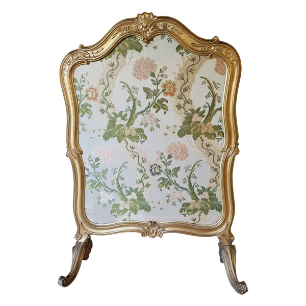 écran à Châssis Coulissant D’époque Louis XV En Bois Doré.