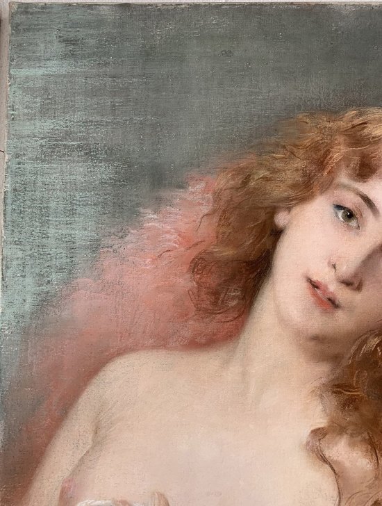 Pierre Carrier-Belleuse (1851-1932) - Young naked woman - Pastel on canvas signed