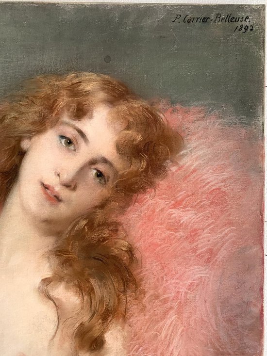 Pierre Carrier-Belleuse (1851-1932) - Young naked woman - Pastel on canvas signed