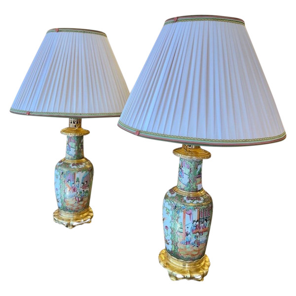 Pair Of China Porcelain Lamps