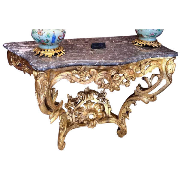 Console In Golden Wood 18th Century
