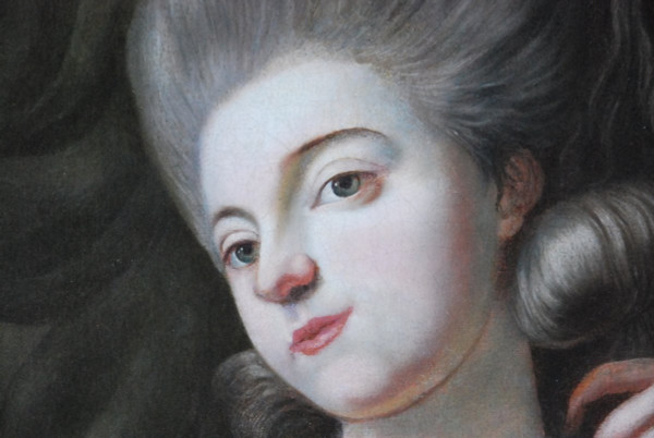 Öl Auf Leinwand Junge Frau bei ihrer Toilette Epoche Louis XVI; XVIII