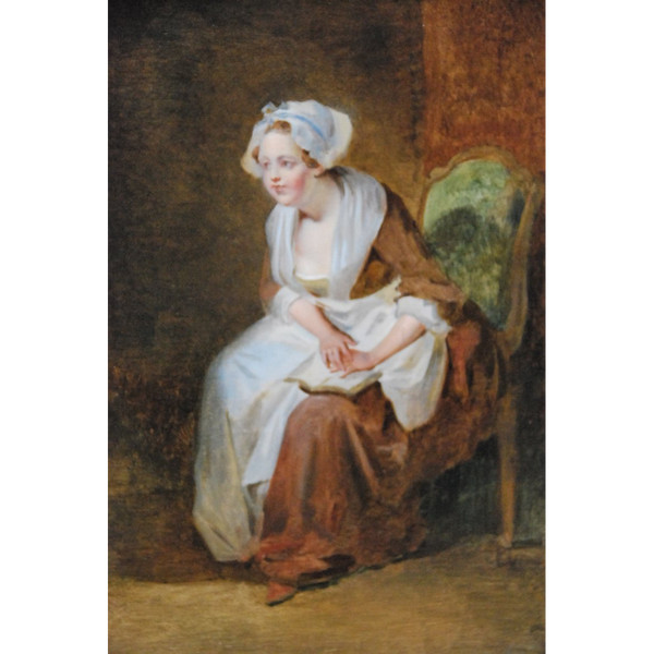Charmant Huile Jeune Femme à Sa Lecture , Jean Baptiste Charpentier