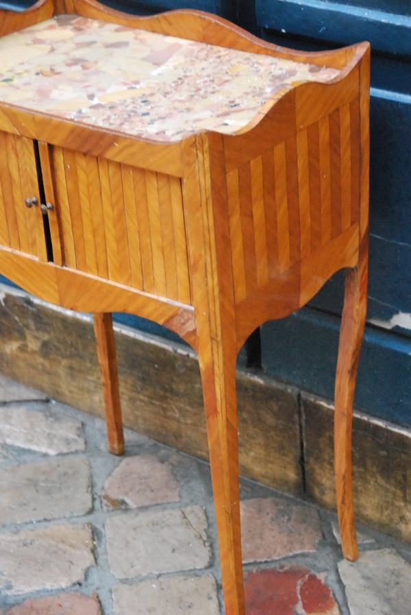 Louis XV Style Veneered Wood Bedside Table
