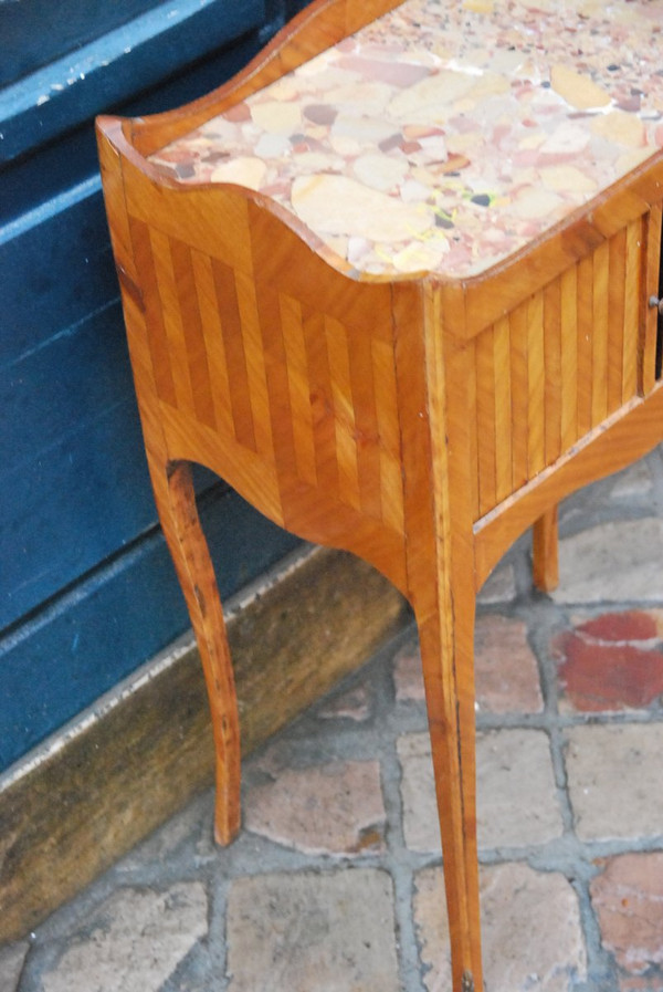 Louis XV Style Veneered Wood Bedside Table