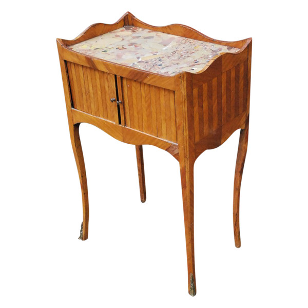 Louis XV Style Veneered Wood Bedside Table