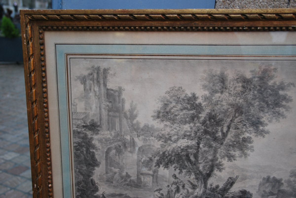Grande Scena di Disegno di Rovine e Personaggi, Fine XVIII Secolo