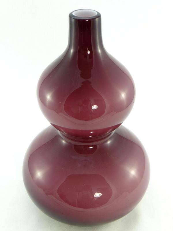 Dänemark, 1960er Jahre, Holmegaard Manufaktur, Vase Aus Geblasenem Glas Doppelschichtig.