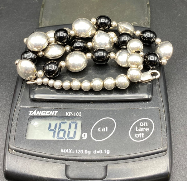 COLLANA IN ARGENTO MASSICCIO E VETRO
