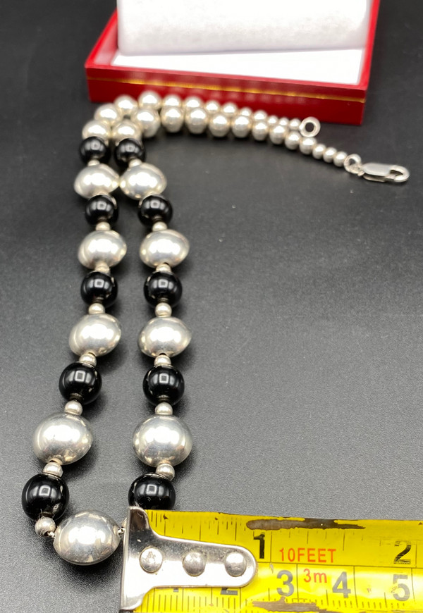 COLLANA IN ARGENTO MASSICCIO E VETRO