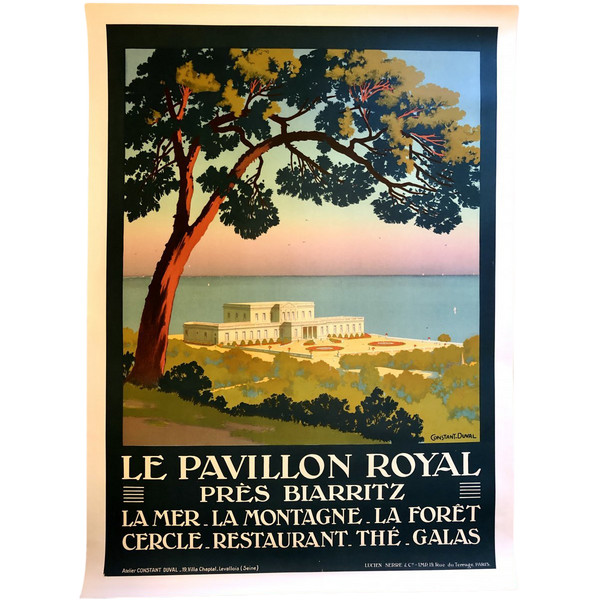 Affiche 1920 Le Pavillon Royal Près Biarritz Par Constant-duval (1877-1956).
