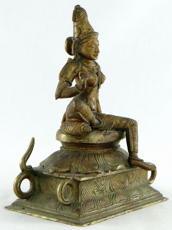 India, inizio XX secolo, scultura in bronzo di Parvati.