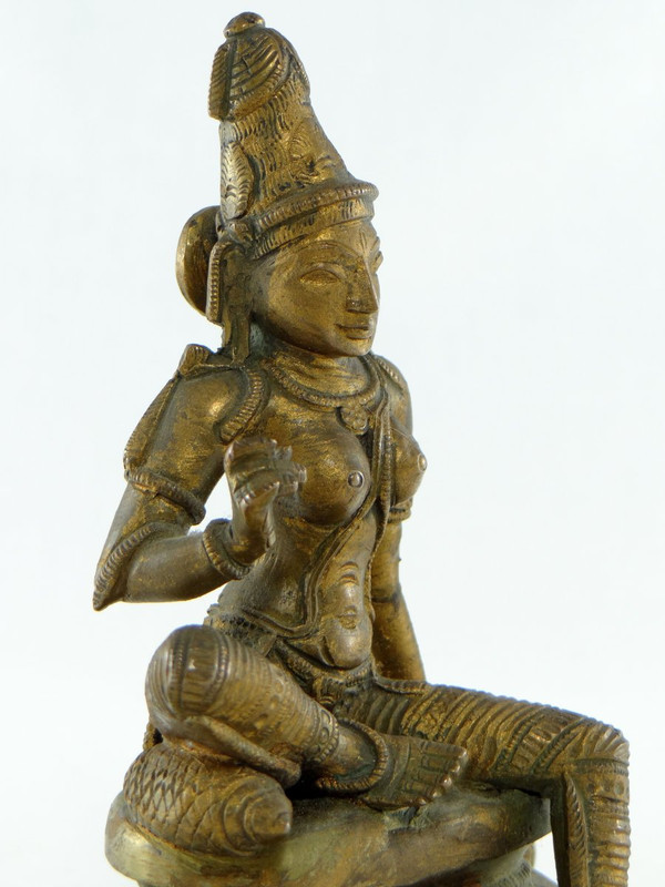 India, inizio XX secolo, scultura in bronzo di Parvati.