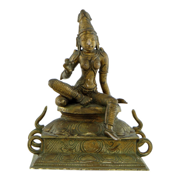 India, inizio XX secolo, scultura in bronzo di Parvati.