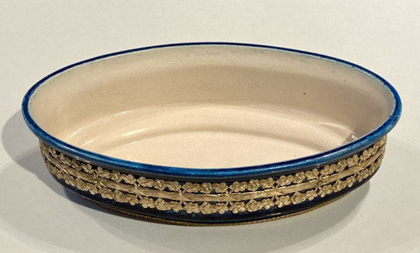 Paul Milet à Sèvres,  Années 1930,  Coupe En Céramique Monture Laiton Doré.