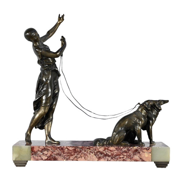 Sculpture en Régule et Marbre, Art Déco – Début XXe