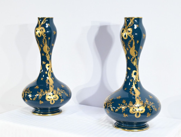 Pair of Gien Ceramic Vases - Late 19th century