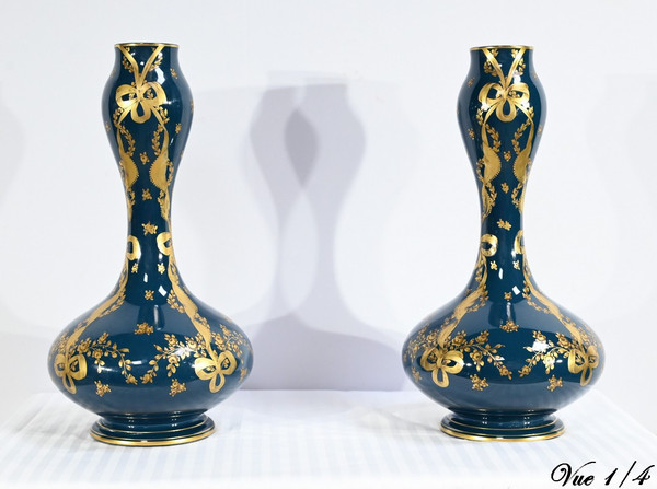 Pair of Gien Ceramic Vases - Late 19th century
