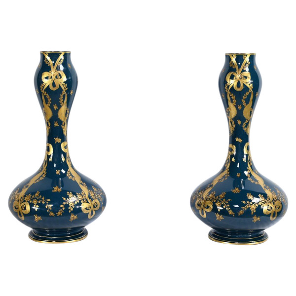 Pair of Gien Ceramic Vases - Late 19th century