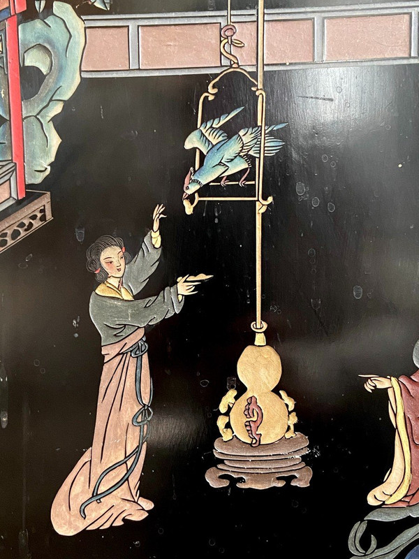 China, First Third of the 20th Century, Important Lacquer Triptych Screen.