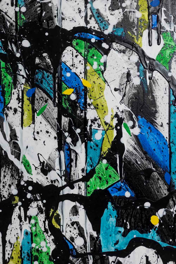 Dan Hôo, Acrylic on canvas, “Les données des sens”, 2023