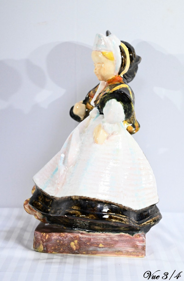 Steingutskulptur, signiert Bel Delcourt, HB-Henriot – 1960