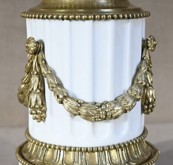 Lampe à Pétrole en Céramique, époque Napoléon III – Milieu XIXe