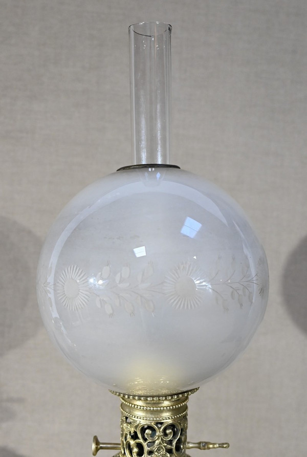 Lampe à Pétrole en Céramique, époque Napoléon III – Milieu XIXe