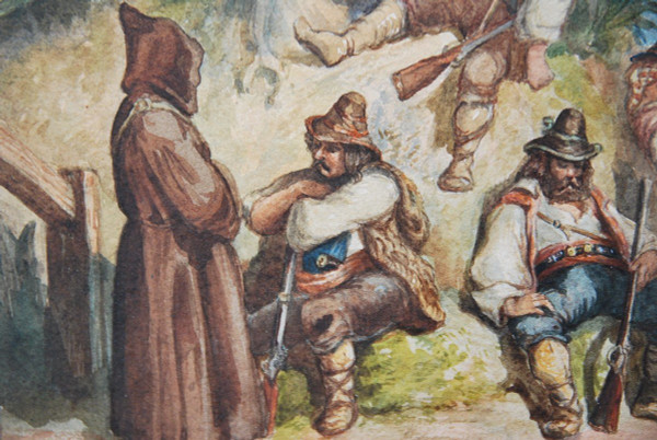 Acquerello Il resto dei Bandis italiani, attribuito ad Antoine Alphonse Montfort intorno al 1860