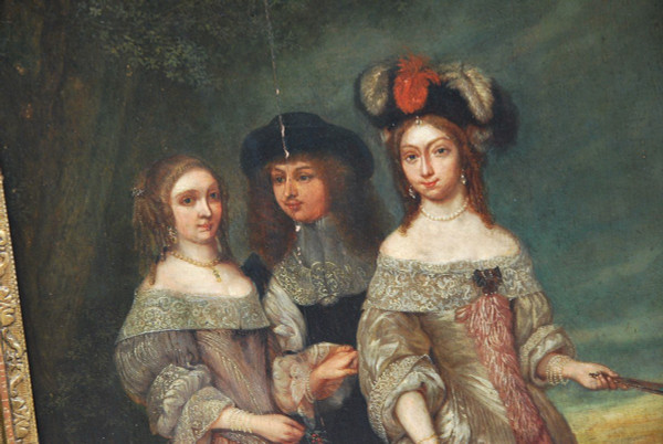 Bottega di ritratti di famiglia di Netscher del XVII secolo