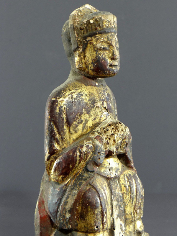 China, späte Ming-Dynastie, frühe Qing-Dynastie, taoistische Statue „Richter der Unterwelt“.