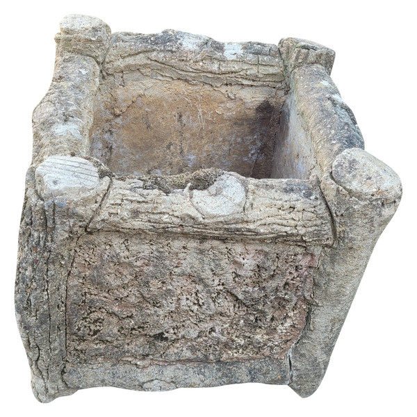 Concrete flower pot or planter imitation tree garden decoration
