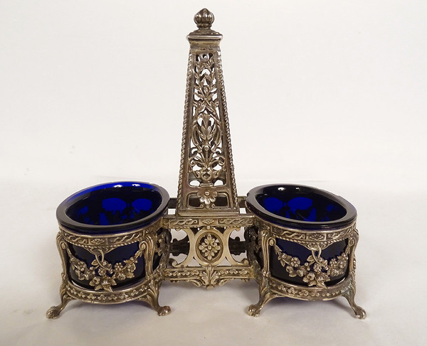 Set Olio e Aceto e 2 Saliere in Argento 925, Minerva Putti XIX