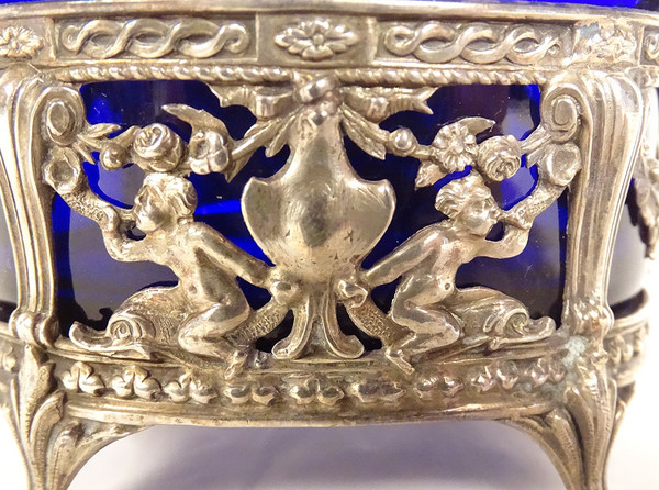 Set Olio e Aceto e 2 Saliere in Argento 925, Minerva Putti XIX