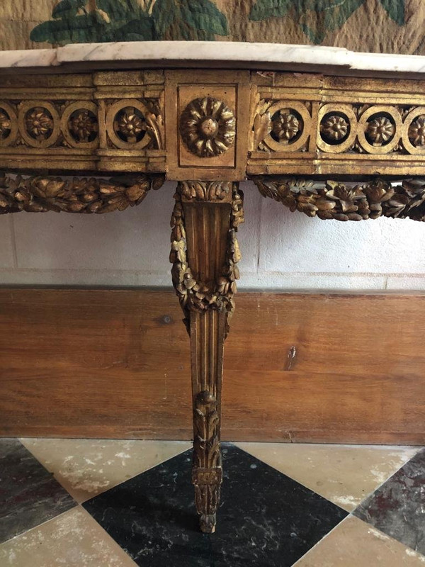 Konsole aus goldenem Holz, Louis XVI-Zeit.