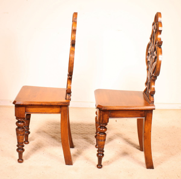 pair of chairs called "Hall chair" art deco early 20th century