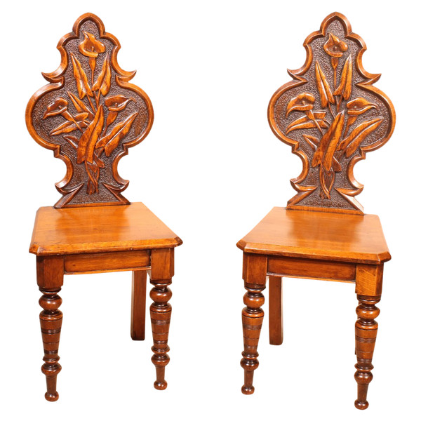 pair of chairs called "Hall chair" art deco early 20th century
