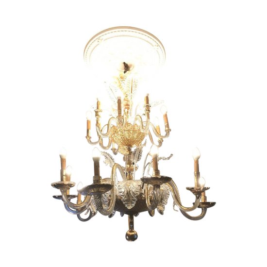 Murano Glass And Baccarat Chandelier