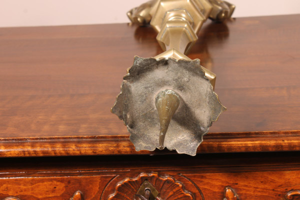 17th Century Italian Candlestick In Bronze