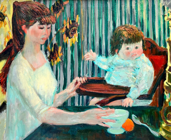 Jean Joyet (1919-1994), Mutter-Kind-Gemälde 1956.