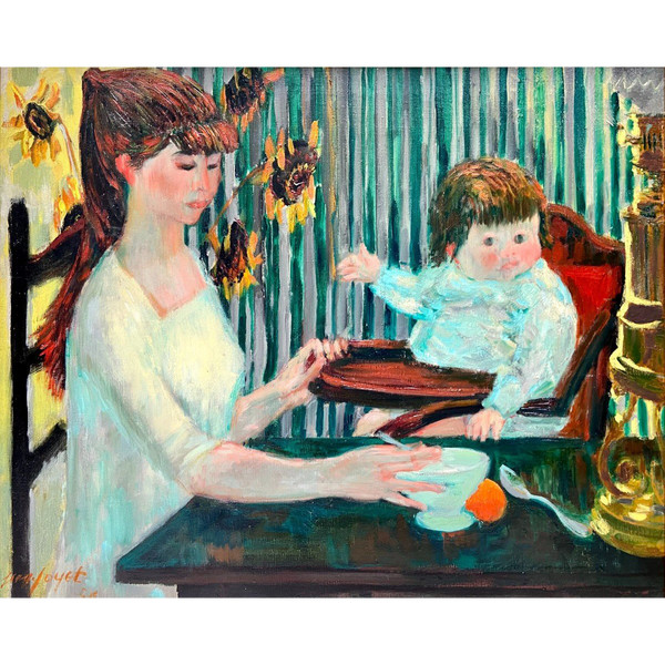 Jean Joyet (1919-1994), Mutter-Kind-Gemälde 1956.