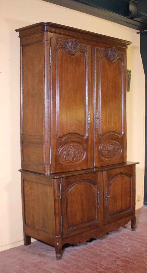 Buffet Zweikorps Louis XV. In Eiche, 18. Jahrhundert, Frankreich