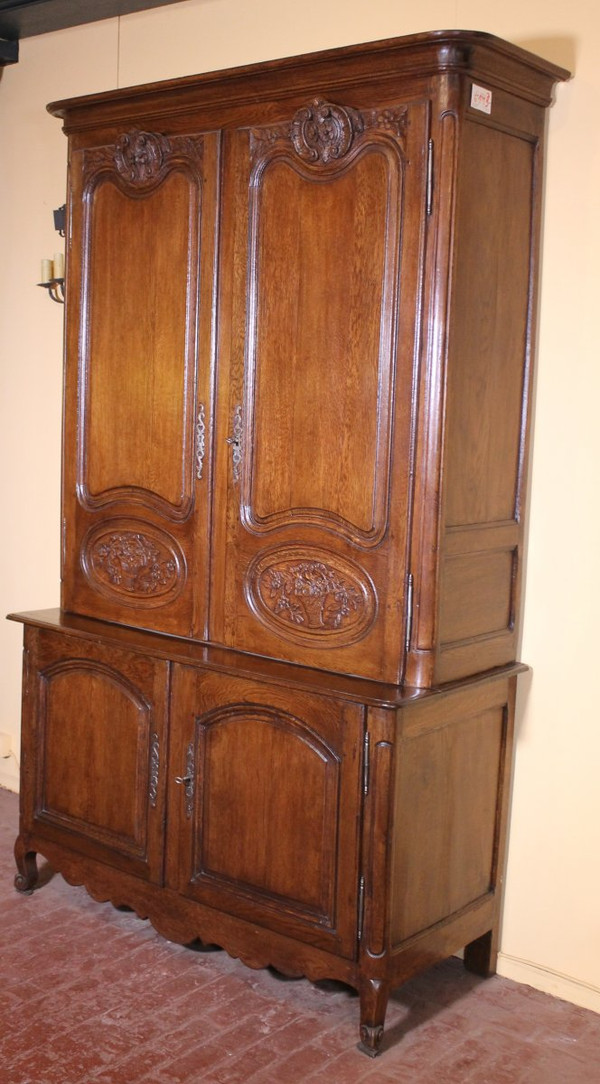 Buffet Zweikorps Louis XV. In Eiche, 18. Jahrhundert, Frankreich