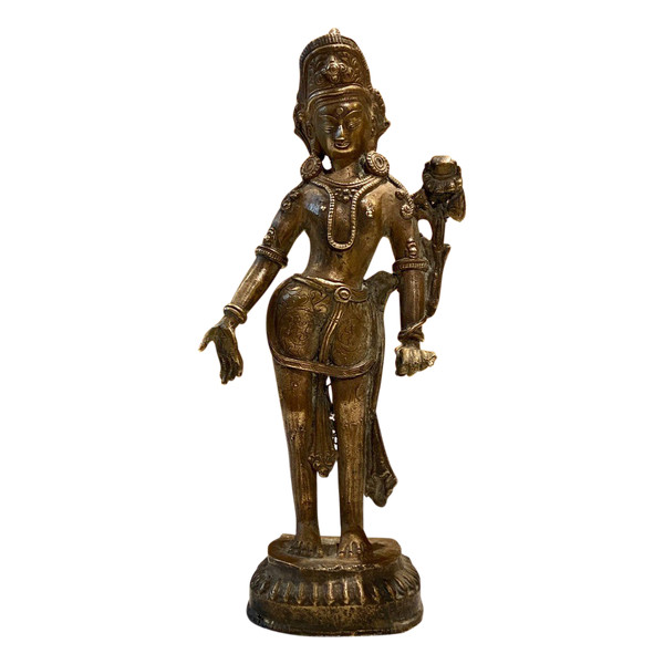 Tibet, First Half Of The 20th Century, Statuette Of Tara In Bronze.