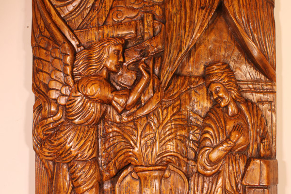 Retable Représentant l'Annonciation- Nord Du Portugal - circa 1600